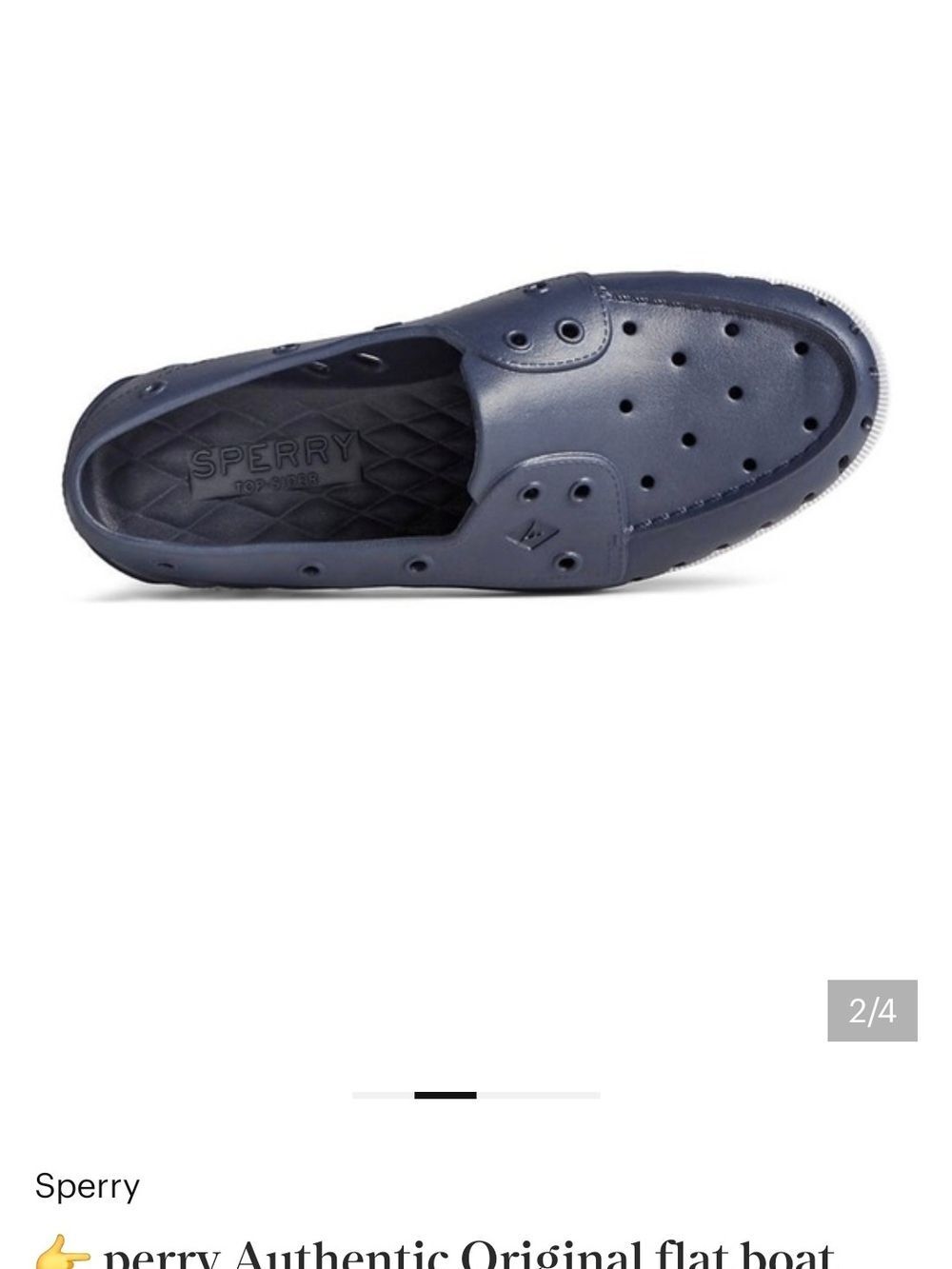 Sperry Men’s Navy Slip-On Perforated Boat Shoe
